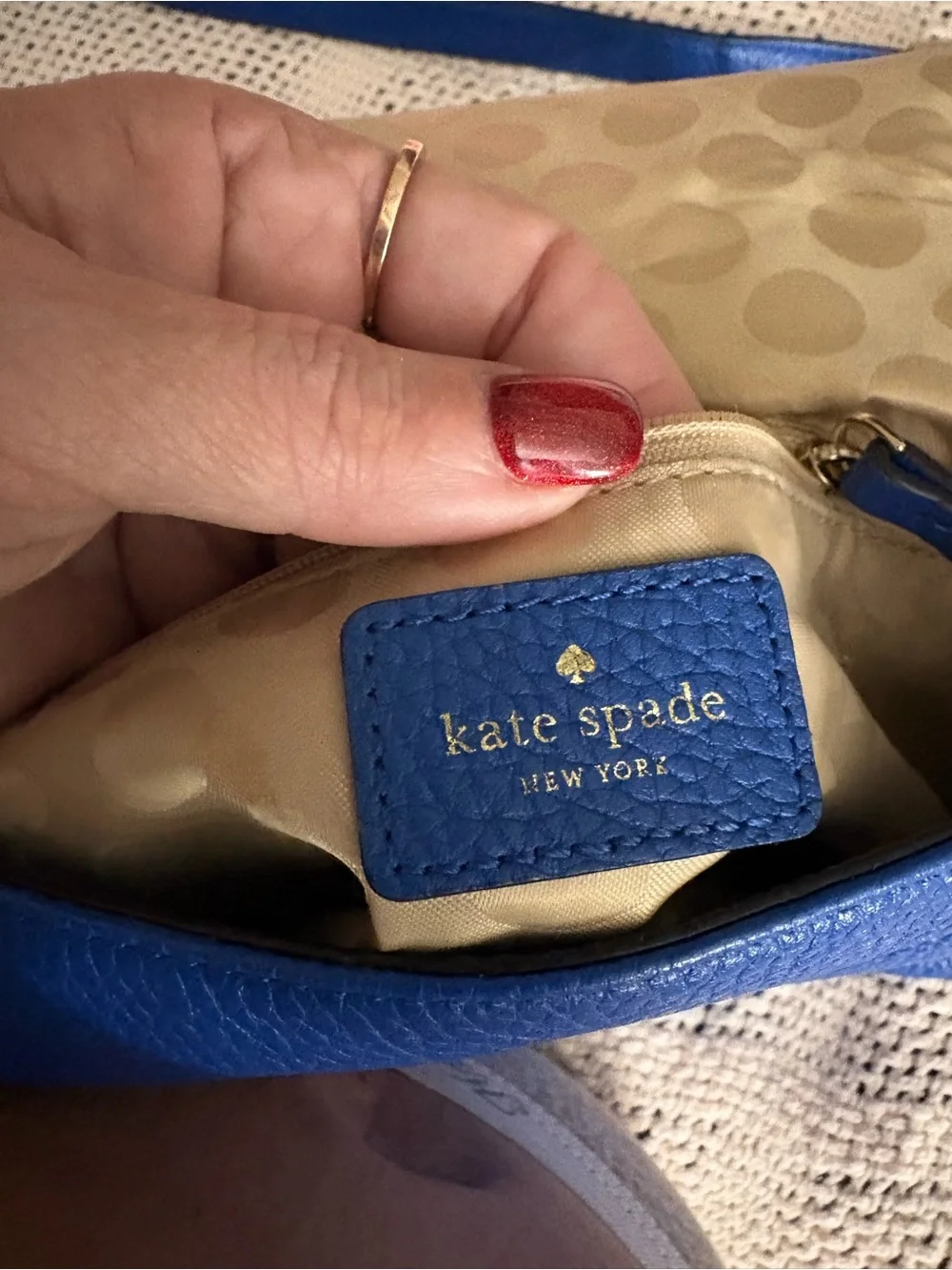 kate spade Royal Blue Pebbled Leather Shoulder Bag